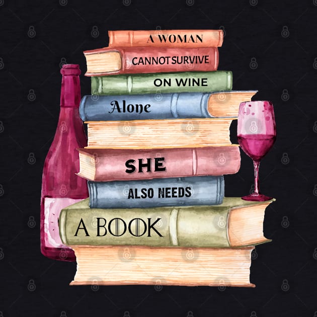 Wine Drinker Book Lover by MintaApparel